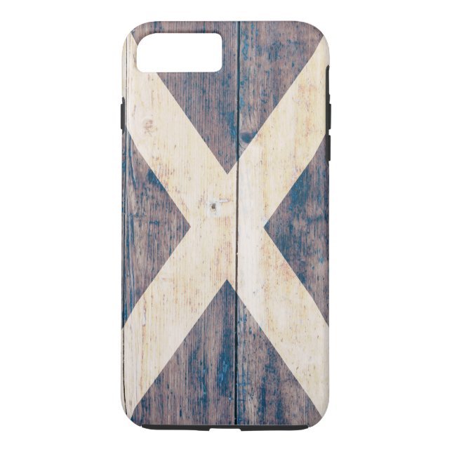 Capa Para iPhone, Case-Mate Bandeira de Scotland na madeira (Verso)
