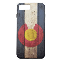 Bandeira do estado de Colorado na grão de madeira