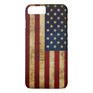 Capa iPhone 8 Plus/7 Plus Bandeira dos EUA / Grunged