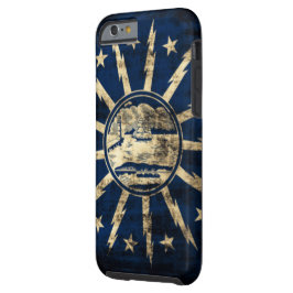 Capa Tough Para iPhone 6 Bandeira New York do búfalo do Grunge do vintage