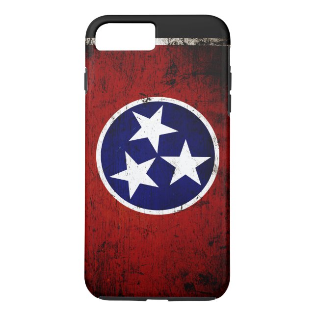 Capa Para iPhone, Case-Mate Bandeira preta do estado de Tennessee do Grunge (Verso)