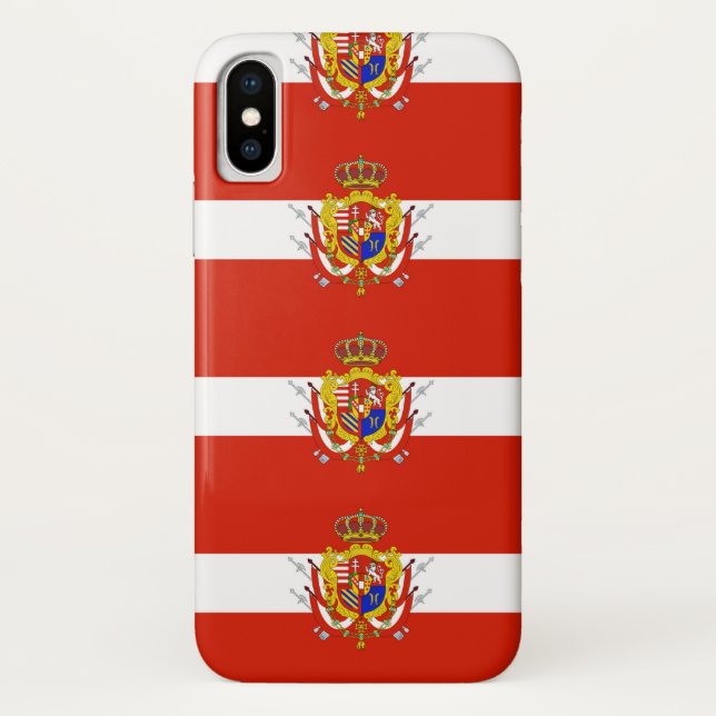 Capa Para iPhone, Case-Mate Banner branco vermelho Grão-Ducado da Toscana (Verso)