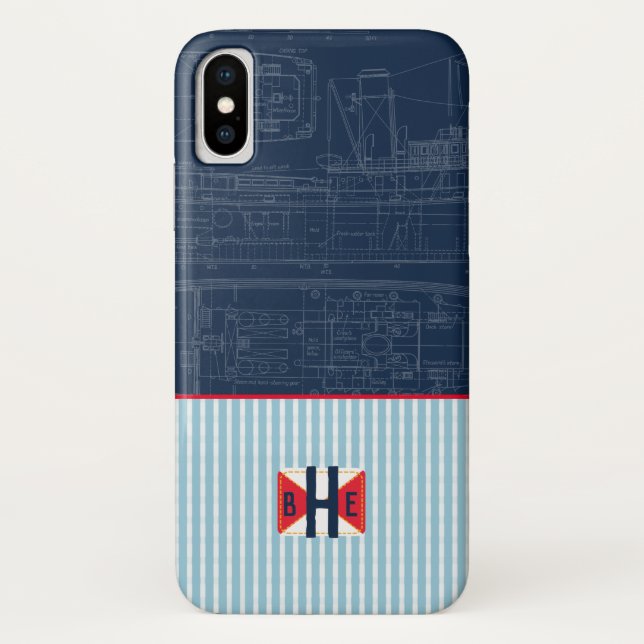 Capa Para iPhone, Case-Mate Barco marítimo náutico que constrói o verão (Verso)