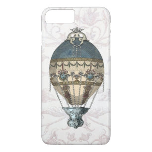 Capa iPhone 8 Plus/7 Plus Barroco Balão Azul e Creme