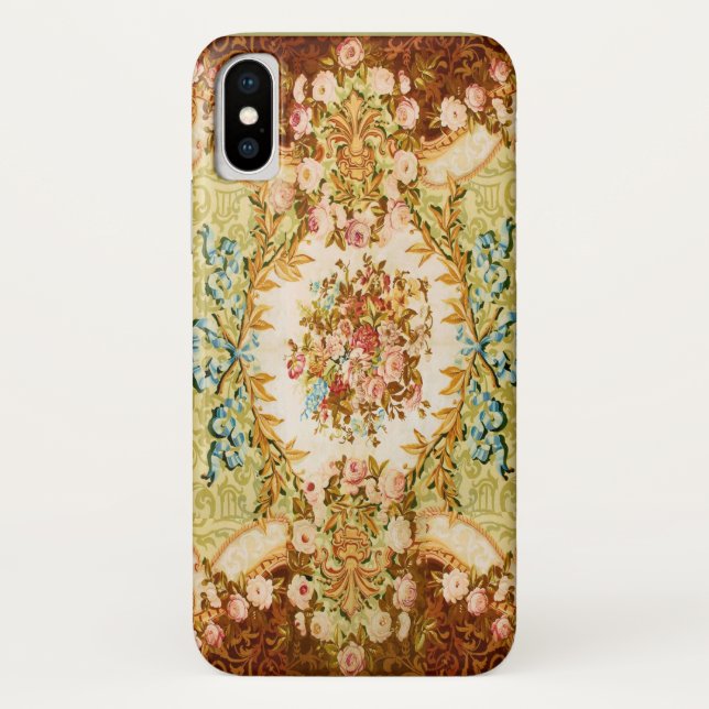 Capa Para iPhone, Case-Mate Barroco Victorian rosa tapeçaria floral elegante (Verso)