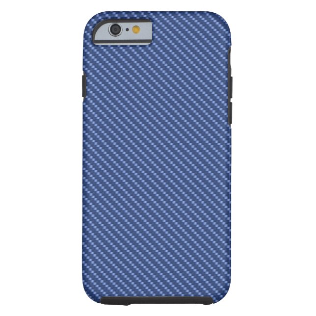 Capa Para iPhone, Case-Mate Base azul da fibra do carbono (Verso)