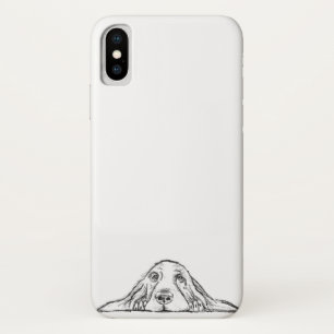 Capa Para iPhone Da Case-Mate basset hound preto branco simples olhos de cachorr