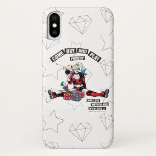 Capa Para iPhone X Batman Harley Quinn "Sair E Jogar Puddin"