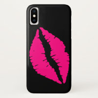 Batom rosa beijando pop art