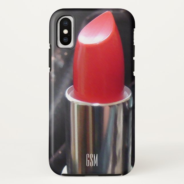 Capa Para iPhone, Case-Mate Batom Vermelho com Monograma (Verso)