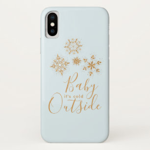 Capa Para iPhone Da Case-Mate Bebê é flocos de neve Dourados exteriores frios 