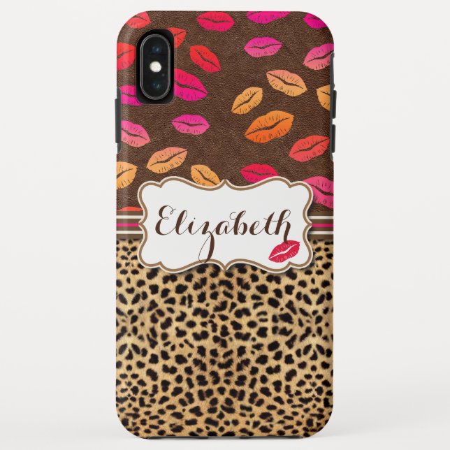 Capa Para iPhone, Case-Mate Beijos dos lábios do impressão do leopardo (Verso)