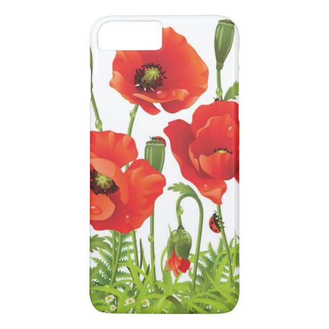 Capa Para iPhone, Case-Mate Beira horizontal com papoila vermelha (Verso)