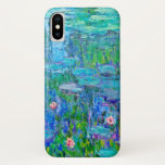 Capa Para iPhone X Belas artes frescas de Monet da lagoa do lírio de<br><div class="desc">Os lírios de água foram pintados pelo artista francês do impressionismo, Claude Monet, C. 1914. Esta é uma de muitas versões de sua lagoa do lírio de água do jardim em Giverny, France. Este design mostra as flores do lírio de água nas almofadas da flor entre as reflexões da grama...</div>