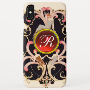 CAPA PARA iPhone XS MAX BELEZA ART DÉCO MODA RUBI GEMA MONOGRAMA