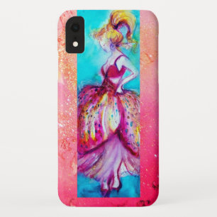 CAPA PARA iPhone XR BELEZA NO VESTIDO COR-DE-ROSA