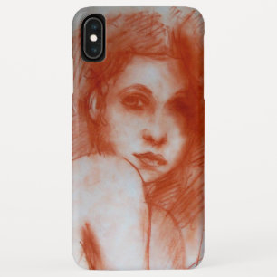 Capa Para iPhone XS Max BELEZA ROMÂNTICA / Retrato feminino em Sepia Brown