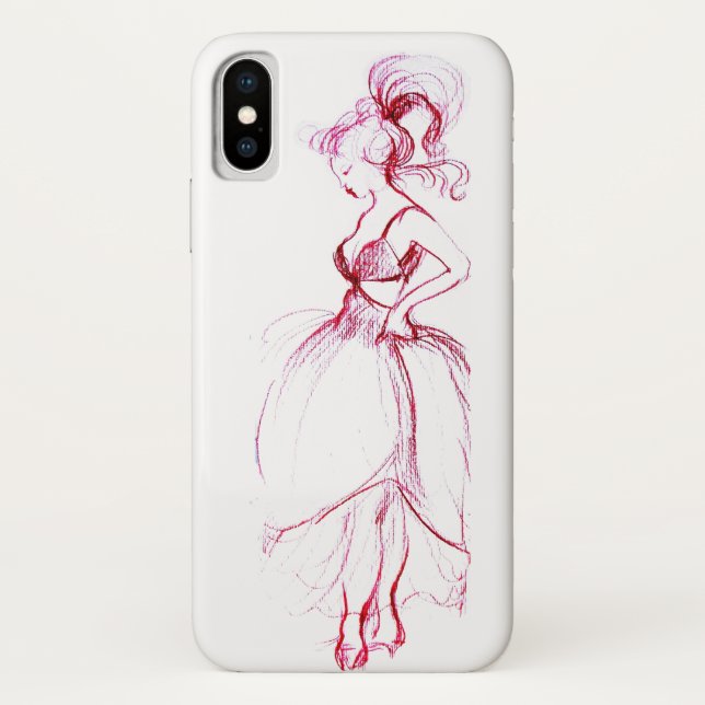 CAPA PARA iPhone, Case-Mate  BELLEZA EM VESTIDO ROSA (Verso)