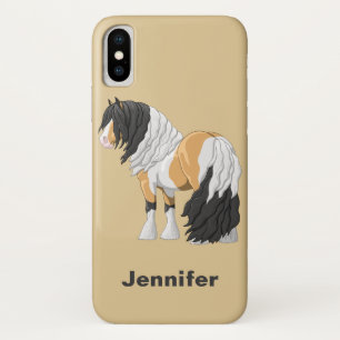 Capa Para iPhone X Belo Buckskin Pinto Cigano Vanner Draft Horse