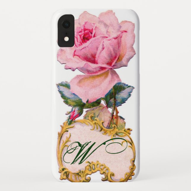 CAPA PARA iPhone, Case-Mate  BELO MONOGRAMA DE ROSE DE PINCO (Verso)