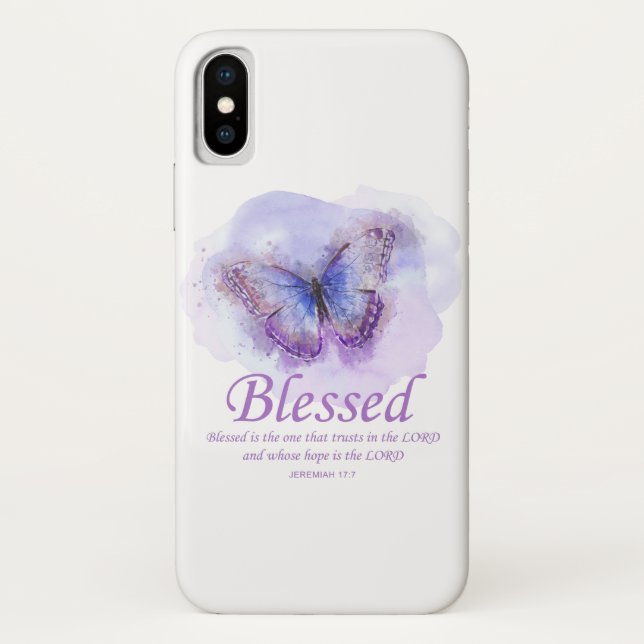 Capa Para iPhone, Case-Mate Bíblia cristã de mulher Verse Butterfly:Abençoado (Verso)