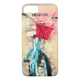 Capa iPhone 8/7 Bicicleta do Grunge do vintage com cesta e
