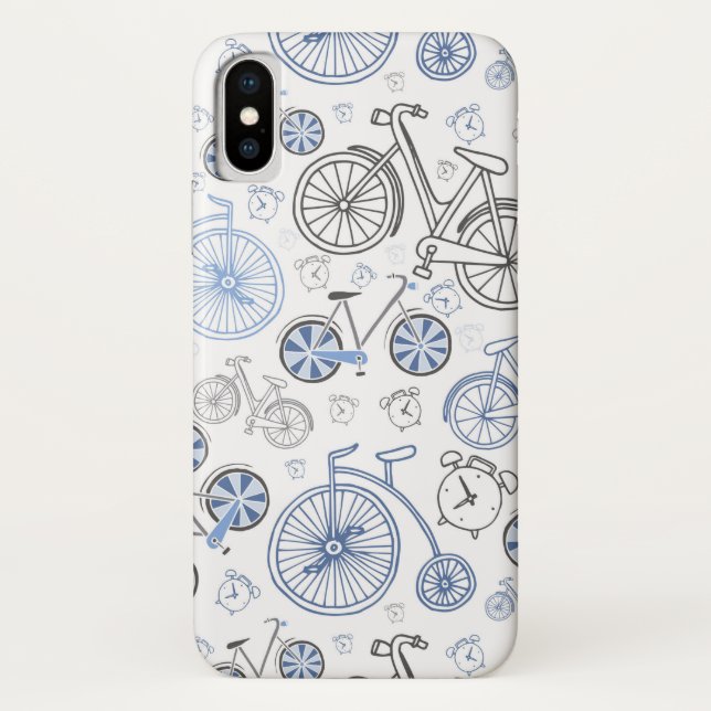 Capa Para iPhone, Case-Mate Bicicletas clássicas com teste padrão das cinzas (Verso)