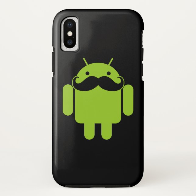 Capa Para iPhone, Case-Mate bigode robô androide em preto (Verso)