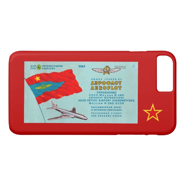 Capa Para iPhone, Case-Mate Bilhete de Passageiros Aeroflot (Verso (Horizontal))