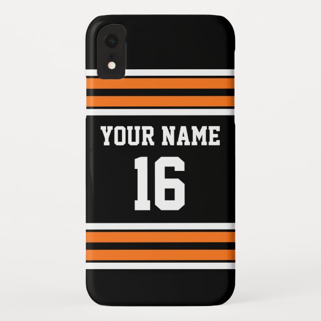 Capa Para iPhone, Case-Mate Black Pumpkn Orange Team Jersey Nome do Número Per (Verso)