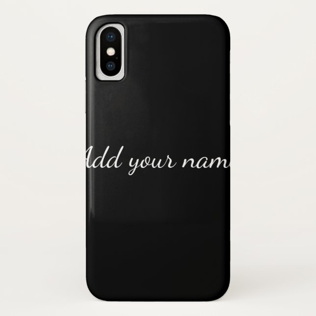 Capa Para iPhone, Case-Mate Black solid add name text message here throw pillo (Verso)