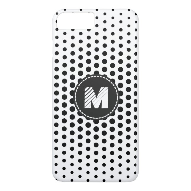 Capa Para iPhone, Case-Mate Black Techno Dots Modern Monograma (Verso)