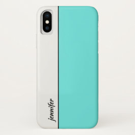 Capa Para iPhone X Bloco de Cores de Estilo Sonoro com o Seu Nome