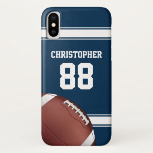 Capa Para iPhone XS Blue and White Strips Jersey Grid