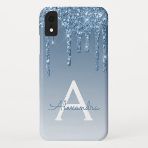 Capa Para iPhone Da Case-Mate Blue Bling Monograma de brilho de luxo
