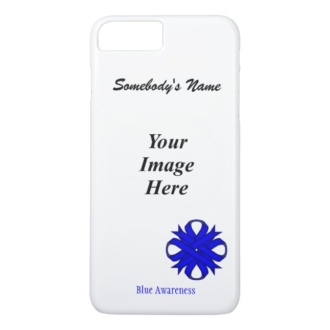 Capa Para iPhone, Case-Mate Blue Clover Ribbon Tmpl por Kenneth Yoncich (Verso)