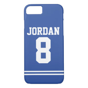 Capa iPhone 8/7 Blue Football Jersey com número