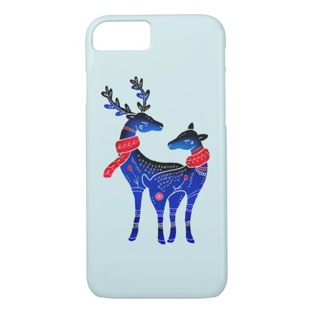 Capa Para iPhone, Case-Mate Blue Nordic Christmas Reindepaer (Verso)