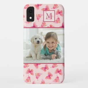 Capa Para iPhone Da Case-Mate Blush Watercolor Butterfly Monograma Foto
