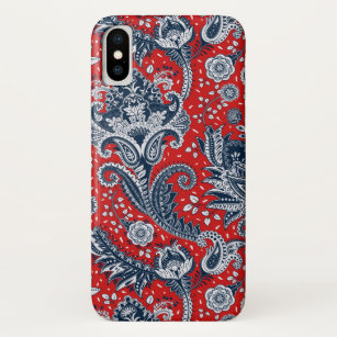 Capa Para iPhone Da Case-Mate Bohemian floral branco & azul vermelho Boho de