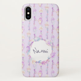 Capa Para iPhone Da Case-Mate Boho feather watercolor art name roxo case
