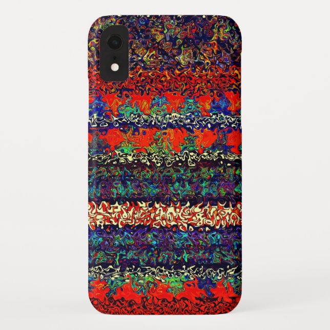 Capa Para iPhone, Case-Mate Boho Stripes em Fogo Laranja Padrão de Denim (Verso)