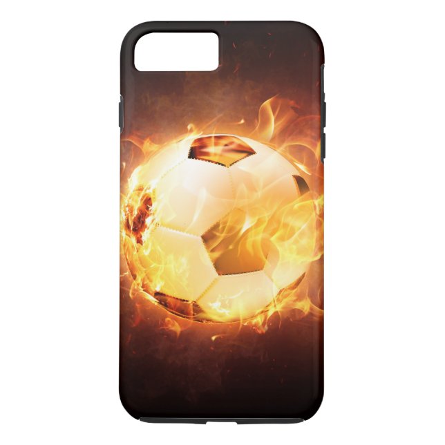 Capa Para iPhone, Case-Mate Bola de futebol do futebol no fogo (Verso)