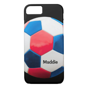 Capa iPhone 8/7 Bola de Futebol Vermelha e Azul,