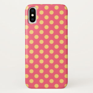 Capa Para iPhone X Bolinhas amarelas no coral