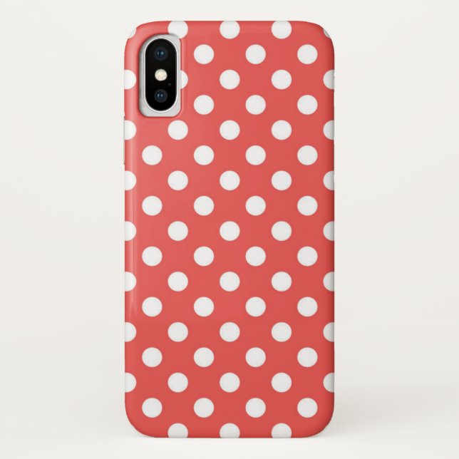 Capa Para iPhone, Case-Mate Bolinhas brancas e vermelhas (Verso)