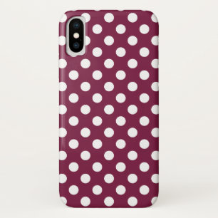 Capa Para iPhone Da Case-Mate Bolinhas brancas em burgundy
