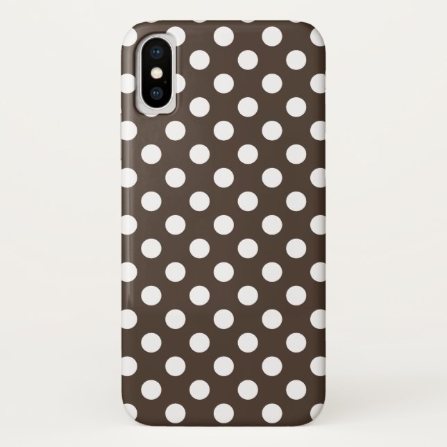 Capa Para iPhone, Case-Mate Bolinhas brancas em castanho (Verso)