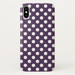 Capa Para iPhone Da Case-Mate Bolinhas brancas em roxo de ameixa