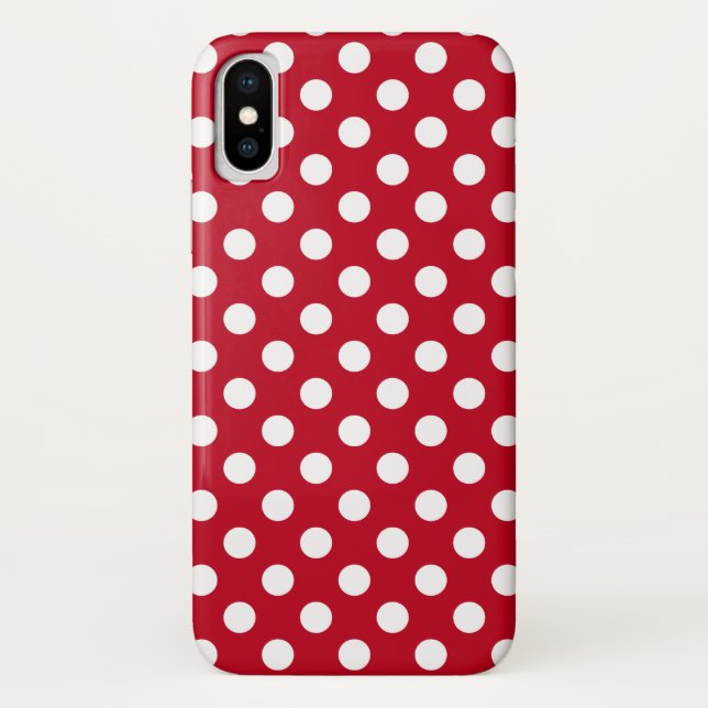 Capa Para iPhone, Case-Mate Bolinhas brancas em vermelho (Verso)